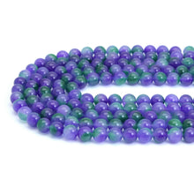Load image into Gallery viewer, Purple Green Jade Round Smooth Beads, Sku#U2019