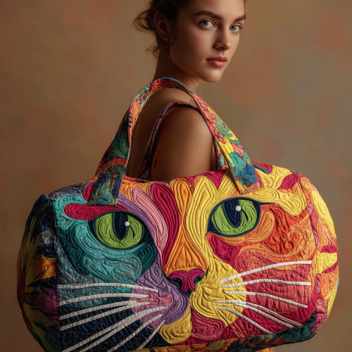Quilted Embroidery Travel Tote Bag - Multifunctional Sports & Fitness Duffle for Women & Men