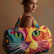 Load image into Gallery viewer, Quilted Embroidery Travel Tote Bag - Multifunctional Sports &amp; Fitness Duffle for Women &amp; Men