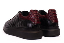 Load image into Gallery viewer, The Adler Pyht  Snk Skin Black &amp; Burgundy Men Sneaker