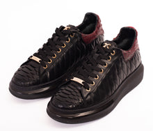 Load image into Gallery viewer, The Adler Pyht  Snk Skin Black &amp; Burgundy Men Sneaker