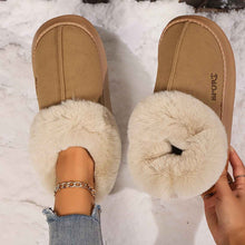 Load image into Gallery viewer, Women's Plush Slippers | Non-Slip Faux Fur Lined Platform Indoor House Shoes