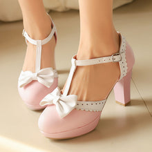 Load image into Gallery viewer, Women's Bow-Embellished High-Heel Sandals - Elegant Closed-Toe Hollow-Out Design