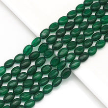 Load image into Gallery viewer, Emerald Jade in Flat Oval Smooth Beads, Sku#U1774