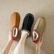 Load image into Gallery viewer, Women's Plush Half Slippers Snow Boots | Suede Warm Platform Ankle Flats