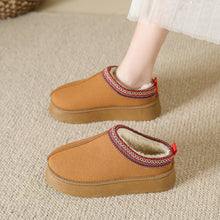 Load image into Gallery viewer, Women's Plush Half Slippers Snow Boots | Suede Warm Platform Ankle Flats