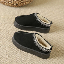 Load image into Gallery viewer, Women's Plush Half Slippers Snow Boots | Suede Warm Platform Ankle Flats
