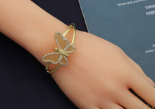Load image into Gallery viewer, CZ Butterfly Adjustable Bracelet and Rings, Sku#X321