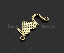Load image into Gallery viewer, Gold Filled CZ Micro Pave I Love U Heart Shape Pendant, 18K Gold Filled Love Charm, Necklace Bracelet Pendant,11x24mm,Sku#LD106