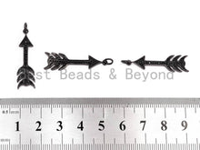 Load image into Gallery viewer, Black CZ Pave On Black Micro Pave Cupid Arrow Charm, Cupid Arrow Beads, Men's Jewelry Findings, Pave Arrow Charm Pendant 8x31mm, sku#F385