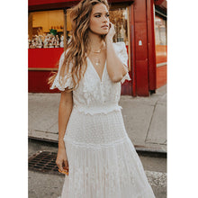 Load image into Gallery viewer, Summer Women Wear V neck Short Sleeve Lace Dress