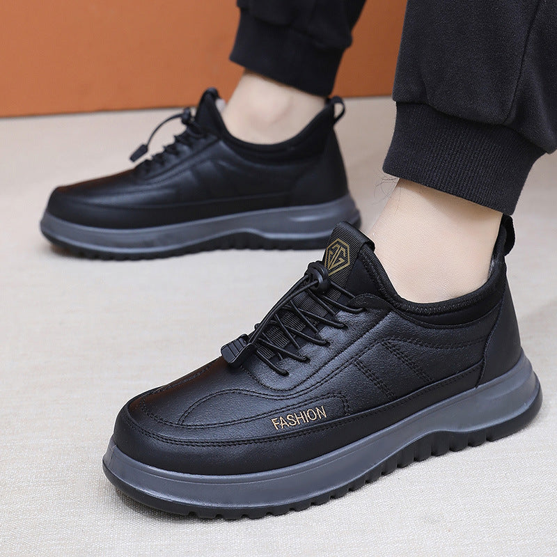 Men's Fleece-Lined Winter Sneakers - Warm Soft Sole Casual Shoes