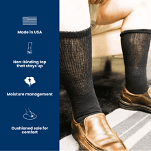 Load image into Gallery viewer, Men's Ultra-Soft Upper Calf Diabetic Socks (4 Pair)