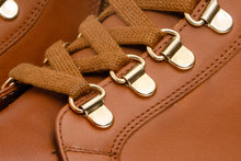 Load image into Gallery viewer, The Belgrano Tan Leather Lace-Up Ankle Women Boot With a Side Zipper