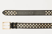 Load image into Gallery viewer, The Mackenzie Black &amp; Gold Woven Leather Belt
