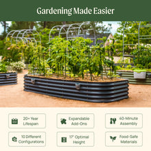 Load image into Gallery viewer, 17" Tall 10 In 1 Jumbo Modular Metal Raised Garden Bed Kit