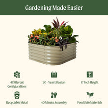 Load image into Gallery viewer, 17" Tall 4 In 1 Small Modular Metal Raised Garden Bed Kit