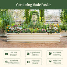 Load image into Gallery viewer, 17" Tall 9 In 1 Large Modular Metal Raised Garden Bed Kit