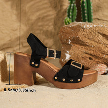 Load image into Gallery viewer, Waterproof Platform Chunky Heel Sandals