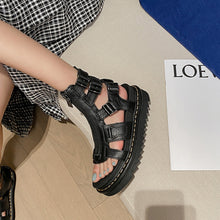 Load image into Gallery viewer, Women's Chunky Platform Elevator Sandals – Open Toe Buckle Sandals with Rubber Sole