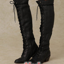 Load image into Gallery viewer, Women's Over-the-Knee Boots – PU Leather Round-Toe High-Shaft Boots with Side Zipper