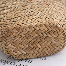 Load image into Gallery viewer, Women's Handwoven Mitsuba Grass Tote Bag – Natural Straw Weave Shell Handbag