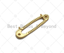 Load image into Gallery viewer, CZ Micro Pave Safety Pin Shape Pendant,sku#L282