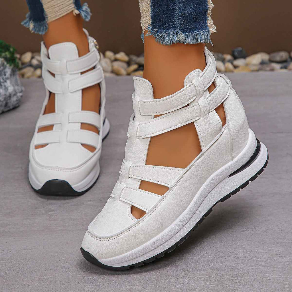Women's Hollow Out Platform Sandals | Close Toe Velcro Summer Shoes