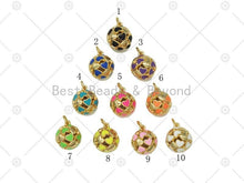 Load image into Gallery viewer, Enamel Colorful Heart Round Ball Charm, Sku#LD186