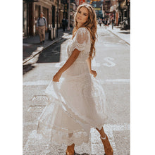 Load image into Gallery viewer, Summer Women Wear V neck Short Sleeve Lace Dress