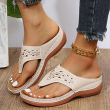 Load image into Gallery viewer, Women's Rhinestone Wedge Sandals | Clip-Toe PU Platform Beach Shoes