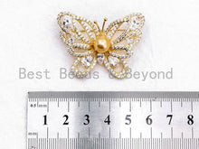 Load image into Gallery viewer, CZ Micro Pave Butterfly Brooch, Sku#P36