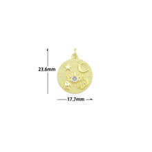 Load image into Gallery viewer, Gold Evil Eye star moon hamsa hand On Round Coin Charm Pendant,Sku#LX867