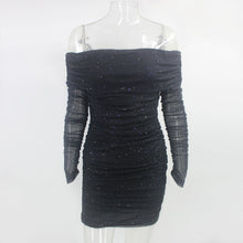 Load image into Gallery viewer, Women Sexy off-Shoulder Ruffle Hip Evening Dress Short Dress Summer
