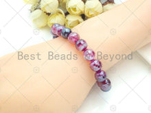 Load image into Gallery viewer, Mystic Hot Pink Banded Agate Stretchy Bracelet, Sku#U1094