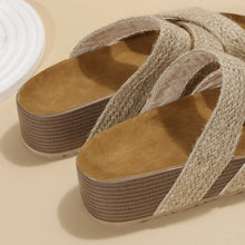 Load image into Gallery viewer, Women's Woven Platform Sandals | Flat Open-Toe PU Summer Beach Shoes