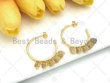 Load image into Gallery viewer, CZ Heart Hoop Earrings, Sku#LD83