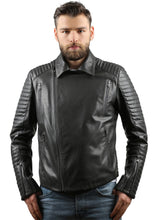 Load image into Gallery viewer, The Fossett Black Leather Men Jacket