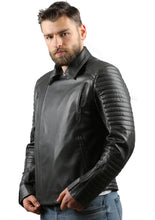 Load image into Gallery viewer, The Fossett Black Leather Men Jacket