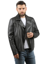 Load image into Gallery viewer, The Fossett Black Leather Men Jacket