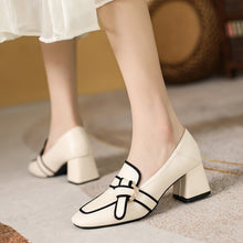 Load image into Gallery viewer, Women's Bow Slip-On Loafers | Soft PU Leather Square Toe Flats