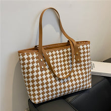 Load image into Gallery viewer, Plaid Shoulder Tote Bag for Women – Large Capacity Nylon Everyday Handbag