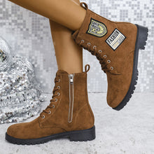 Load image into Gallery viewer, Women's Lace-Up Chunky Heel Ankle Boots | Round Toe Platform Winter Boots