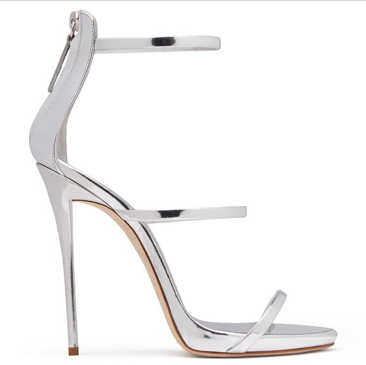 High Heel Fish Mouth Ankle Strap Stiletto Pumps