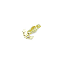 Load image into Gallery viewer, CZ Gold Skull On Anchor Charm Pendant, Sku#LK1167