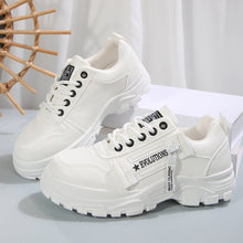 Load image into Gallery viewer, Women's Lace-Up Sneakers with Side Zipper | Thick Sole Round Toe Casual Sports Shoes