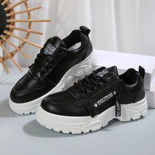 Load image into Gallery viewer, Women's Lace-Up Sneakers with Side Zipper | Thick Sole Round Toe Casual Sports Shoes