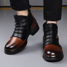 Load image into Gallery viewer, Men's British-Style Retro Zipper Boots | Fleece-Lined Thermal PU Leather