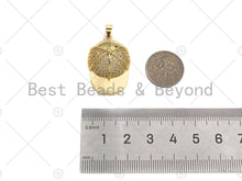 Load image into Gallery viewer, CZ Micro Pave Baseball Cap Shape Pendant/Charm,Cubic Zirconia Dainty Gold Charm, Necklace Bracelet Charm Pendant,20x30mm, Sku#LK269