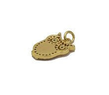 Load image into Gallery viewer, Gold CZ MOP Turquoise Night Owl Charm, Sku#L689